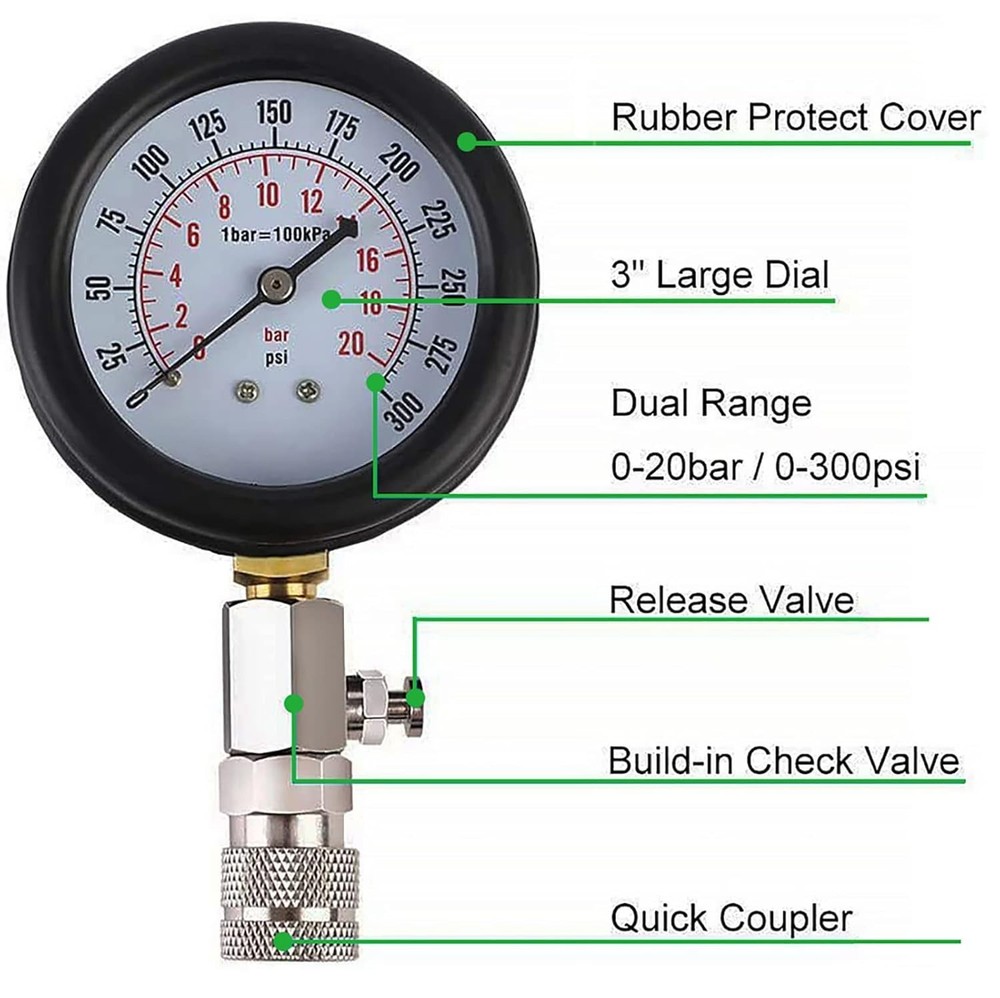 Cylinder Compression Tester Kit and Spark Plug Tester Tool Fit for Automotive Ca
