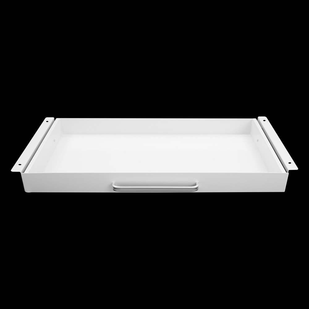 White 21.5" Under Desk Mounted Sliding Pull-out Drawer For Standing Desks