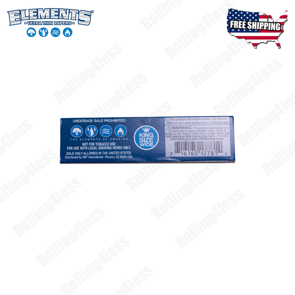 AUTHENTIC ELEMENTS ULTA THIN KING SIZE WIDE Rolling Papers | 10 packs