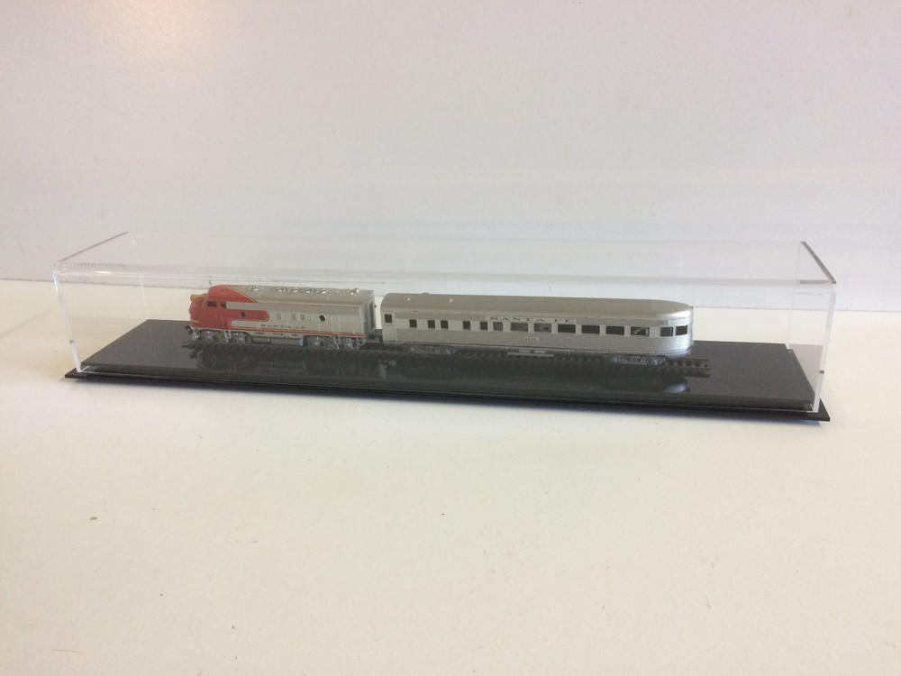 Train Display case HO scale 24" long with black acrylic base