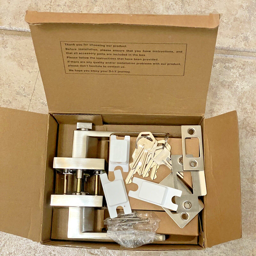 Exterior Entry Door Handle Lock Sets Square Keyed alike Deadbolts (Two Sets)