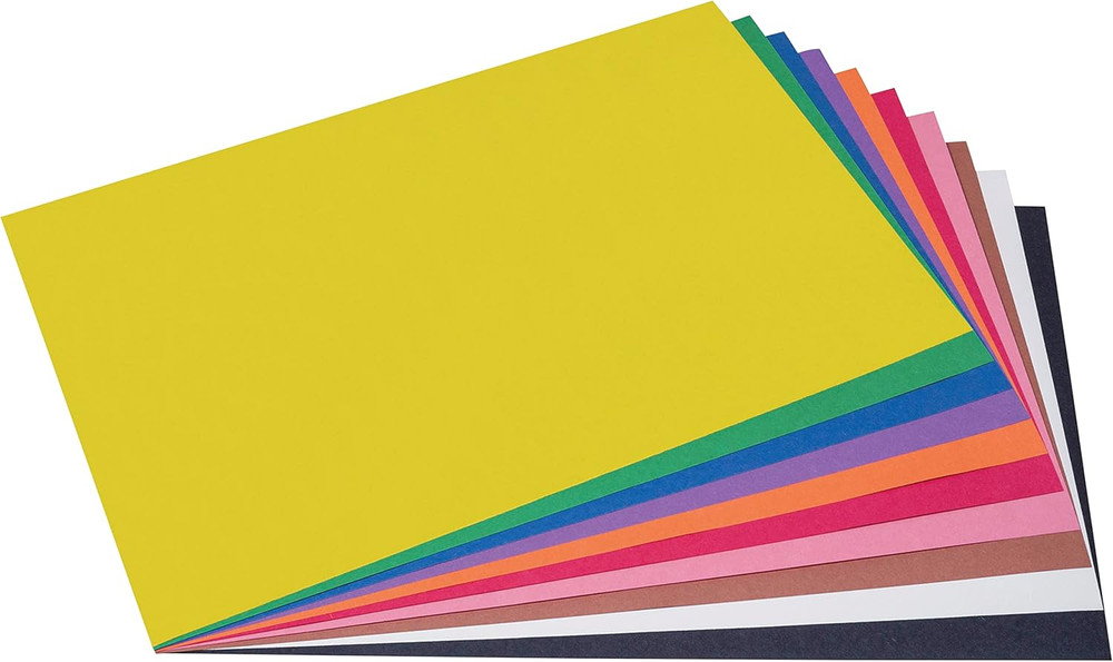 (Formerly ) Construction Paper, 10 Assorted Colors, 12" X 18", 50 Sheets