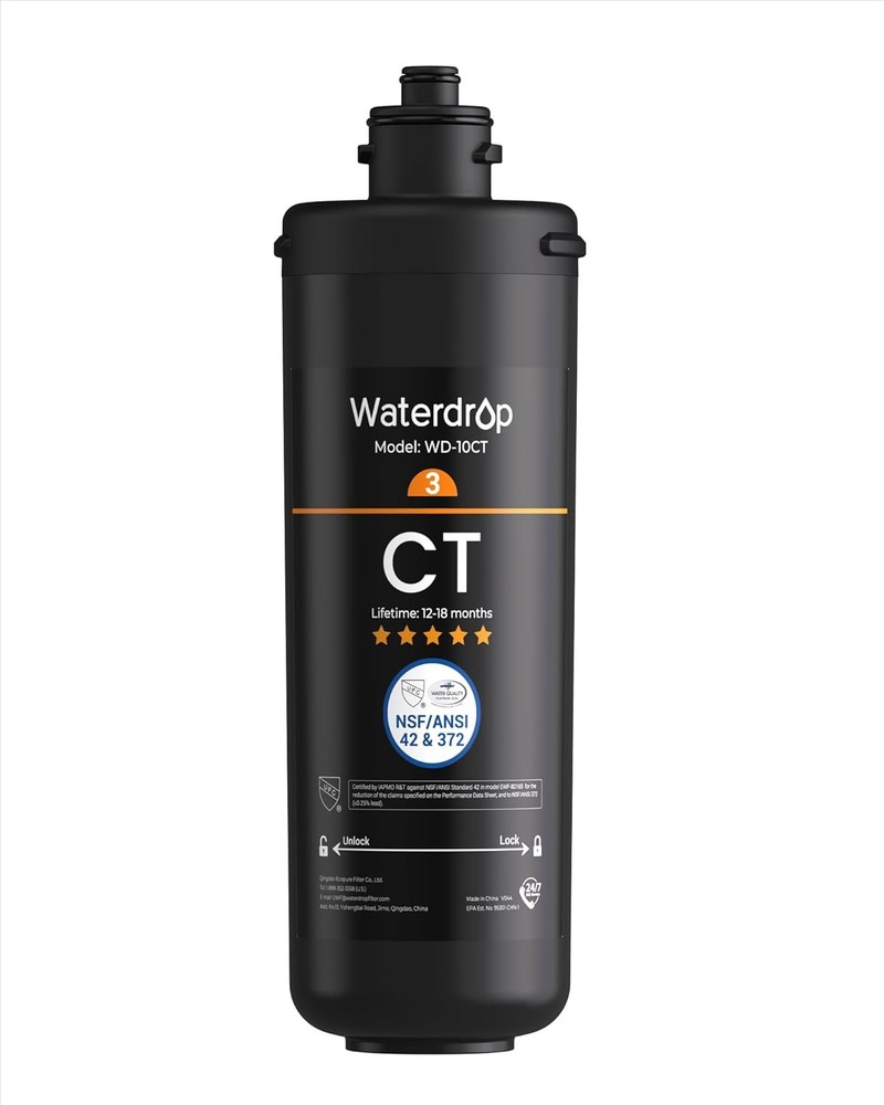 Waterdrop WD-10CT Water Filter, Replacement TSA & TSB 3-Stage Under Sink System