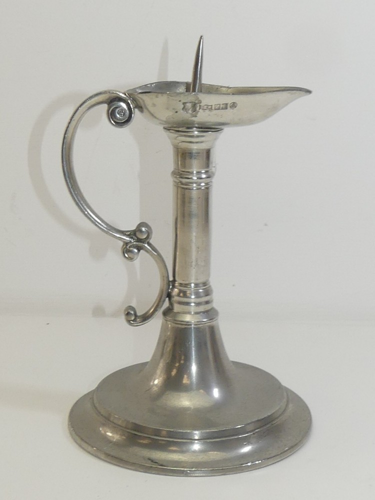 (ref288CU) Large antique silver plated chamber stick
