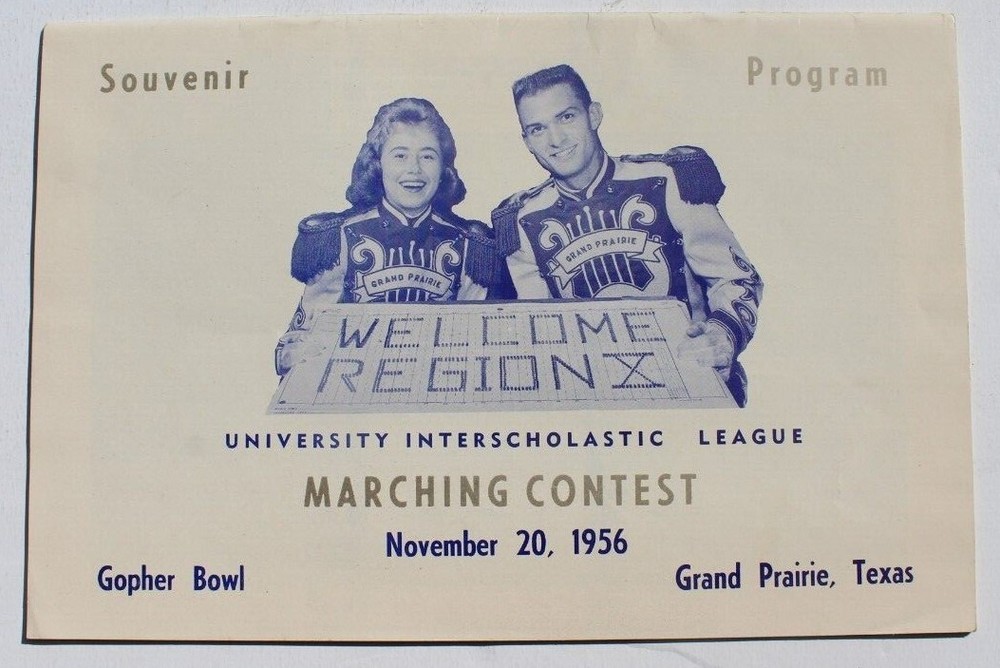 Vtg November 20, 1956 Marching Contest Souvenir Program Texas Gopher Bowl
