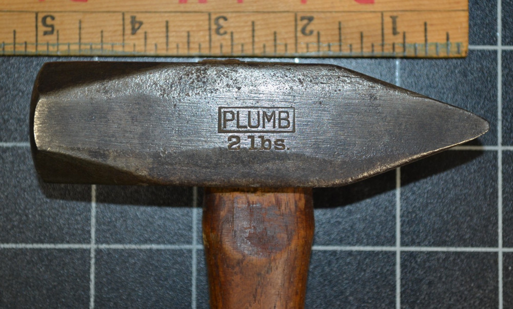 PLUMB - TINNERS' RIVETING HAMMER - 2# - ALL ORIGINAL