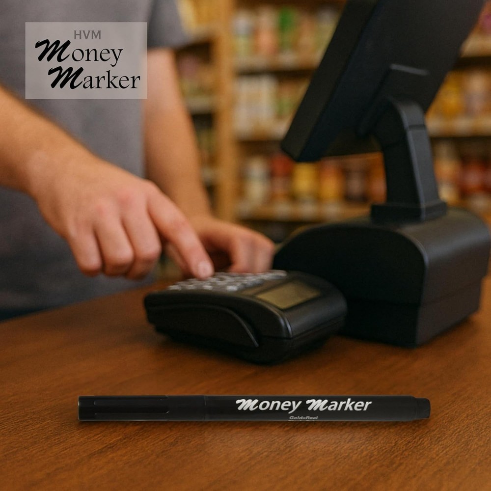 Professional Counterfeit Detection Pens - 5 Count with Durable Chisel Tips