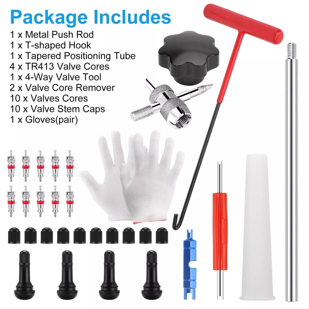 Tire Valve Stem Core Remover&Installer/Replacement Tool Kit For TR413 Valve Core