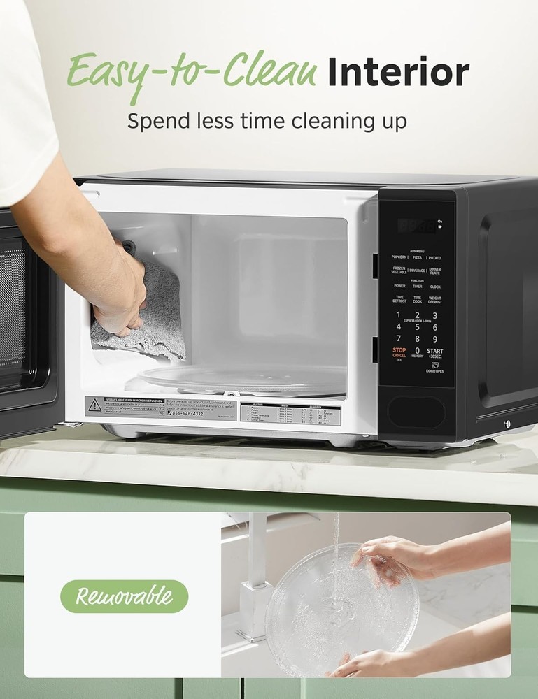Efficient Countertop Microwave Oven - 0.7 cu.ft with Defrost & Memory Function