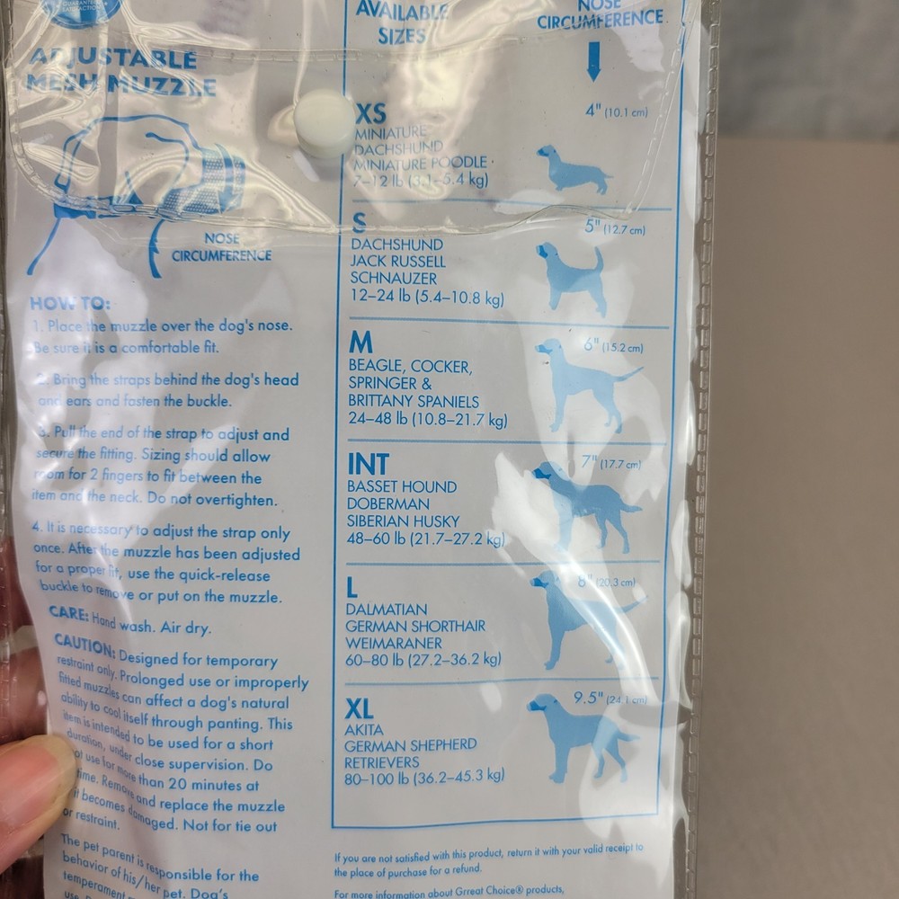 Grreat Choice Adjustable Mesh Dog Muzzle Size Intermediate 48-60 LBS