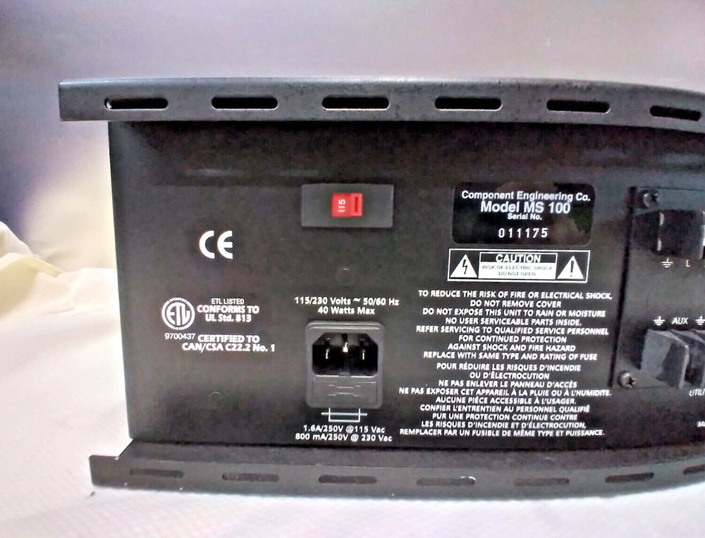Component Engineering MS-100, Booth Monitor / Amplifier, Rack Mount