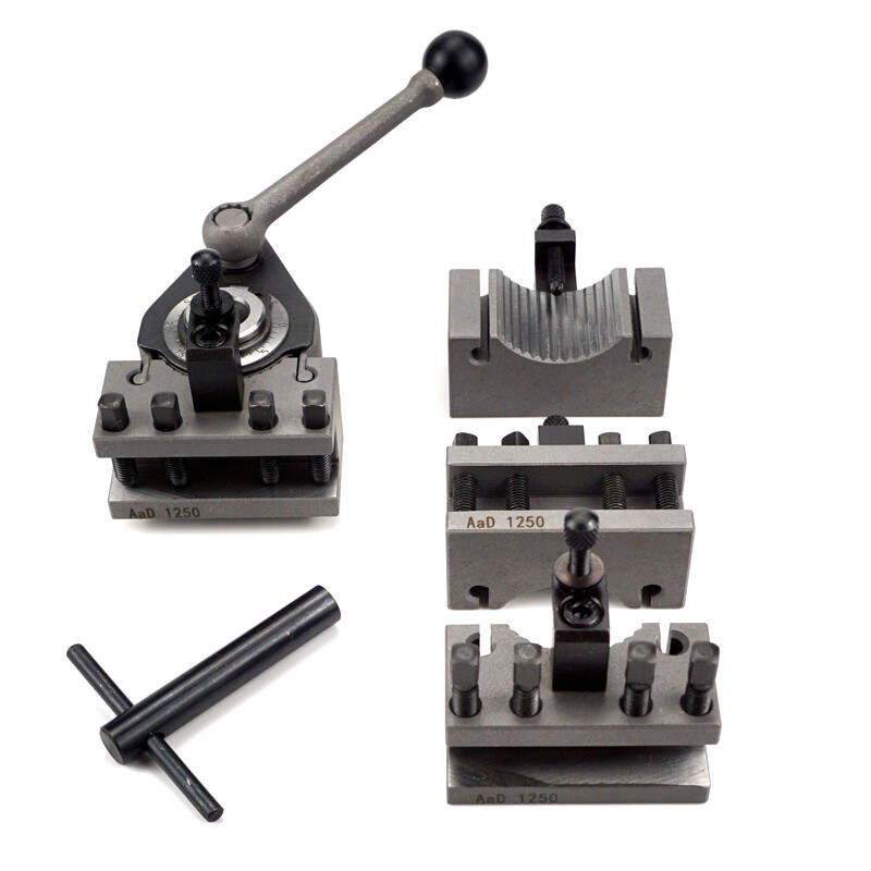 Multifix Tools 40 Position Mini Lathe Quick Change Tool Post Set with 4 Holders