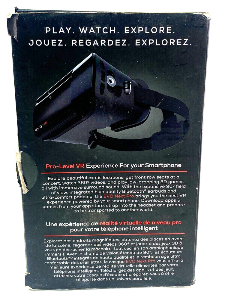EVO VR PRO LEVEL 360 VIRTUAL REALITY BLUETOOTH WIRELESS HEADSET NEW OPEN BOX