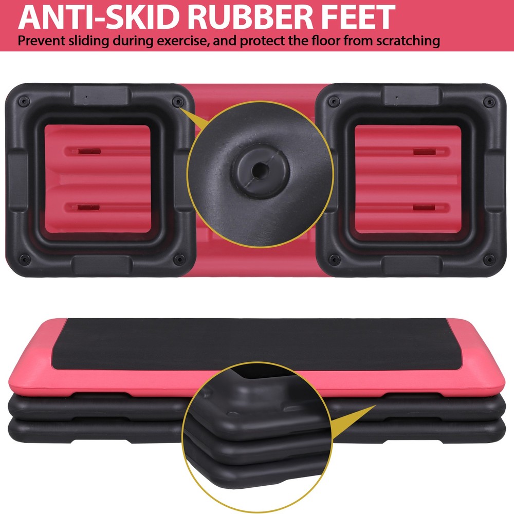 43" Pink Training 4"- 6"- 8" Exercise Aerobic Stepper Workout Step Storage