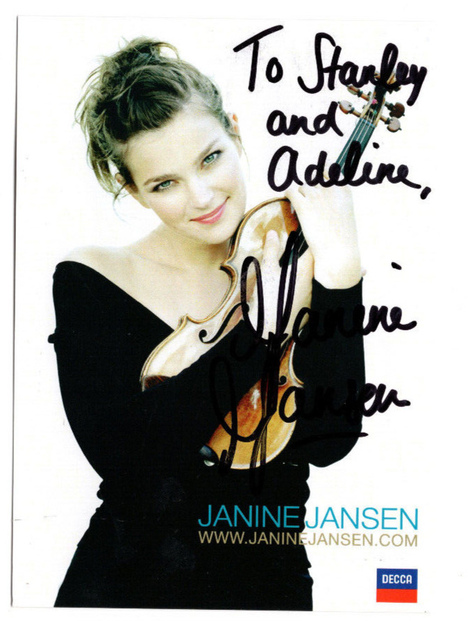 Janine Jensen Signed Postcard Flyer / Autographed Classical Violinist