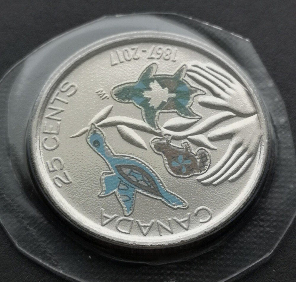 *** CANADA  25  CENTS  COLOURED  2017  *** CANADA  150  ***