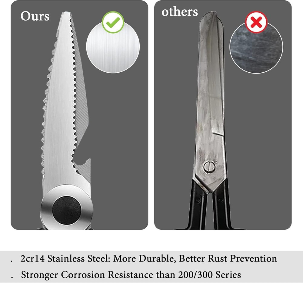 Professional Sharp Kitchen Shears with Safety Cover - Versatile & Durable Design