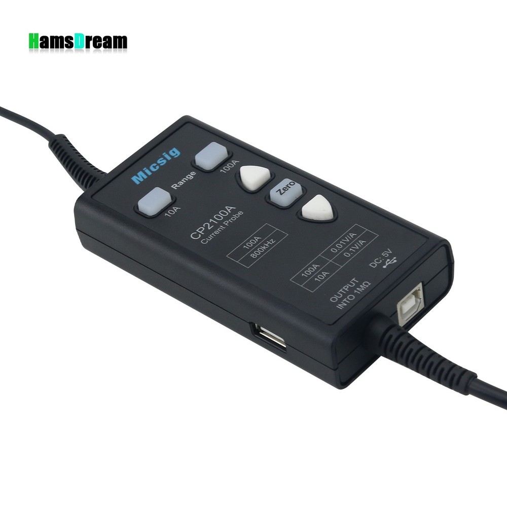 Micsig CP2100A 800KHz 10A/100A AC DC Current Probe for Oscilloscopes +Interface