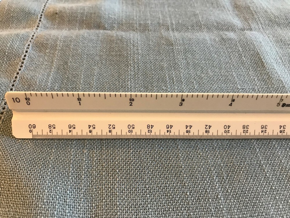 Staedtler-Mars 12” Triangular Scale Ruler 987 18-34 Engineer Germany Color Bars