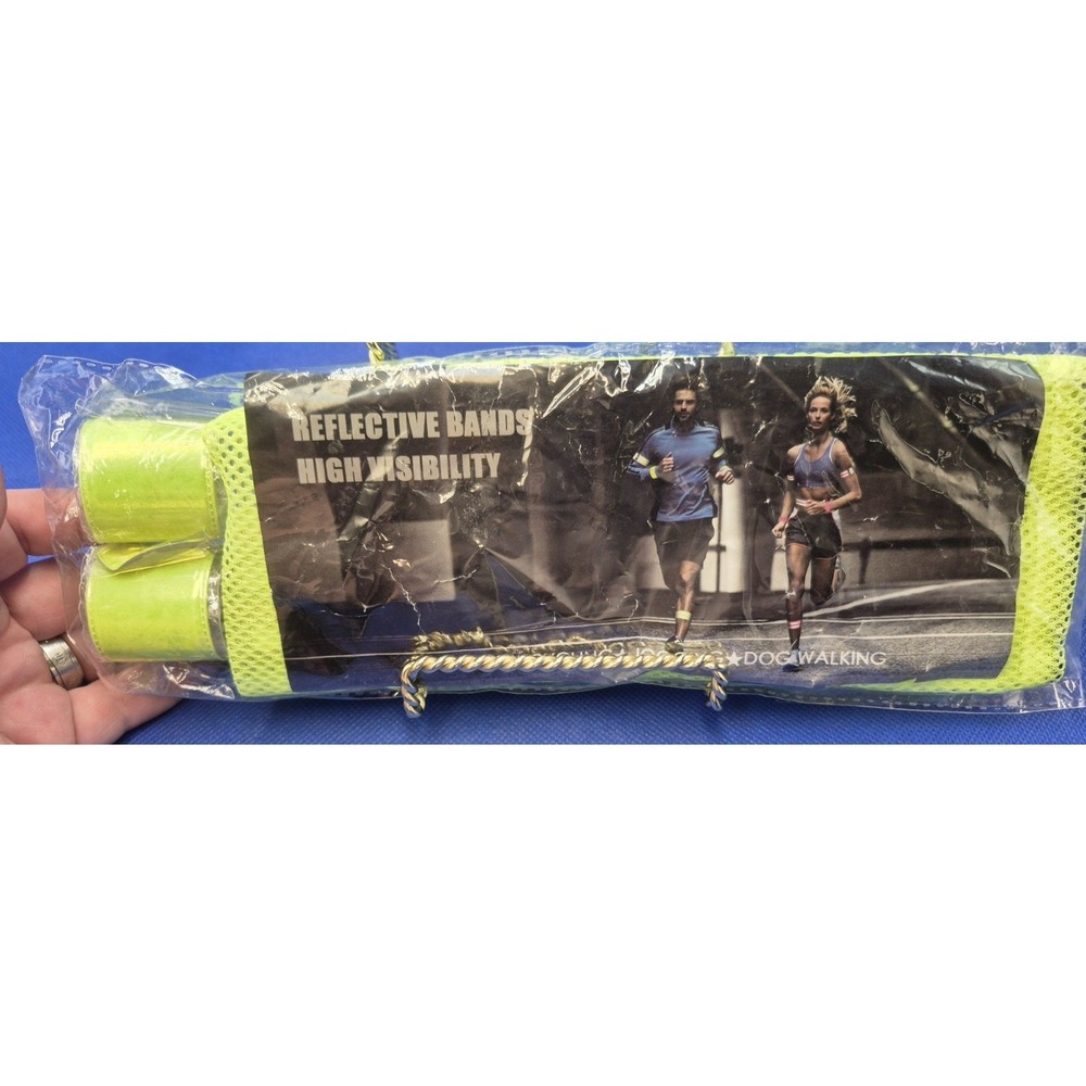 Go Run 6-Pack Green Reflective Bands 3 Sizes Drawstring Bag NEW
