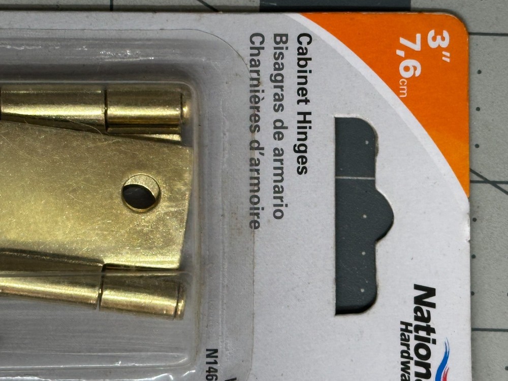 7-pack 2/PC (14 hinges) National Hardware N146-852 Cabinet Door 3" Solid Brass