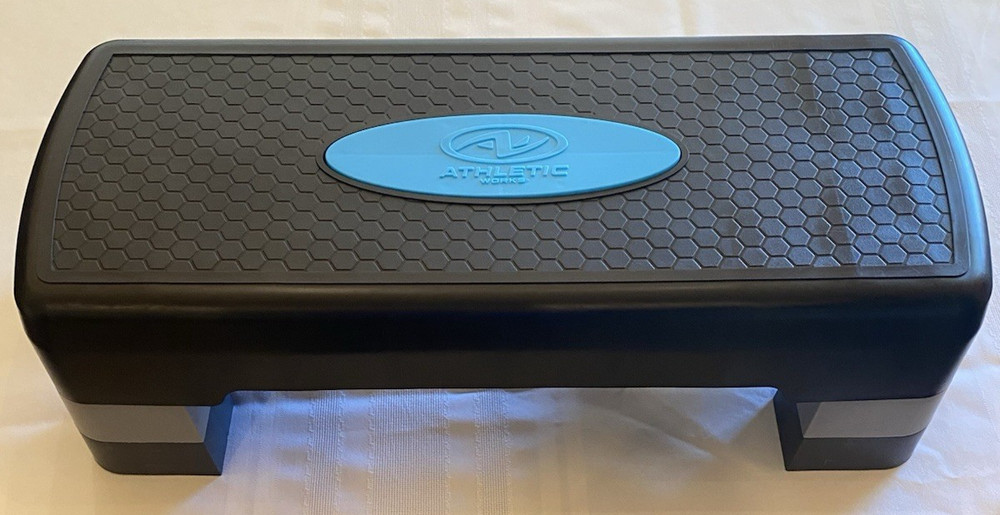 Athletic Works 3-Level Aerobic Step Deck 4"- 6"-8" Adjustable Black/Gray/Blue