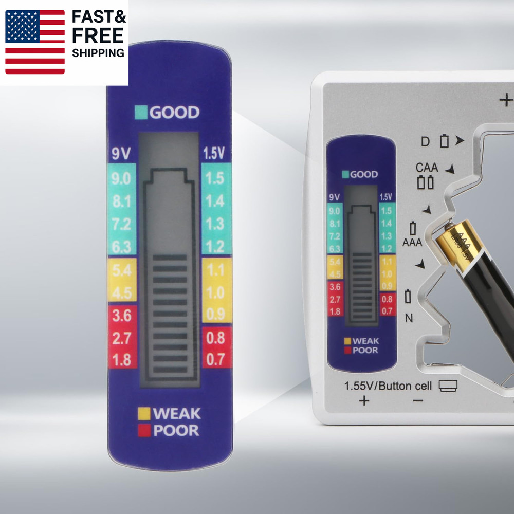 Battery Tester, Digital Universal Batteries Checker, Multi Purpose Small Battery