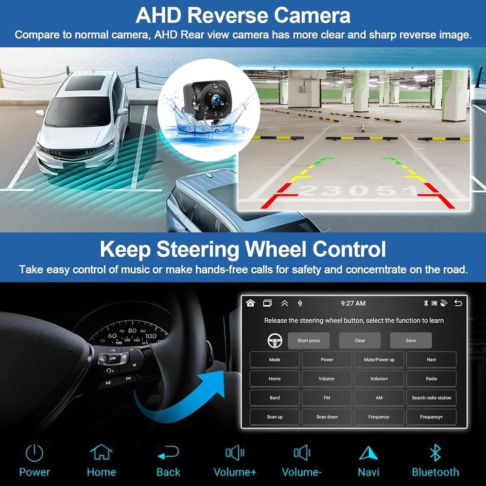 Ford E150 E250 E350 2009-2014 Double Din CarPlay Android Auto Backup Camera