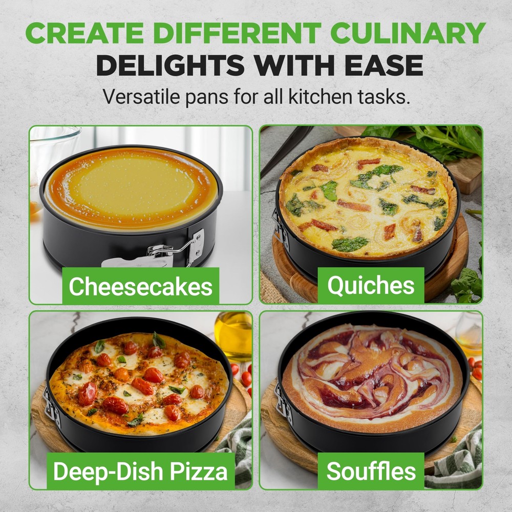 NutriChef 9" Nonstick Cheesecake Springform Cake Pan (Black)