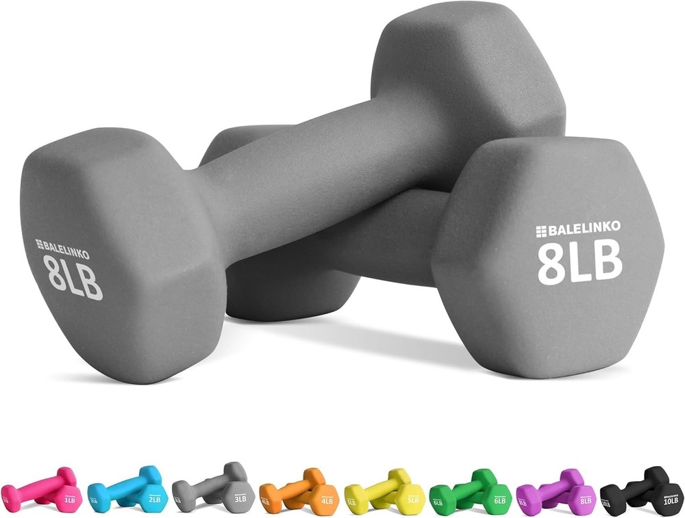 Compact 8 lb Cast Iron Weights - Ergonomic Hand Weights for Strength Training