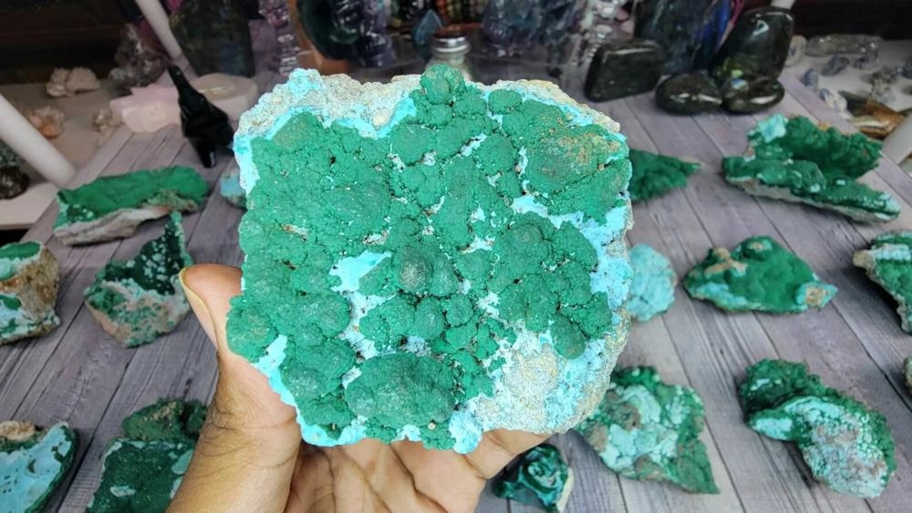Rare Raw Malachite & Chrysocolla Specimen from Kolwezi, Congo