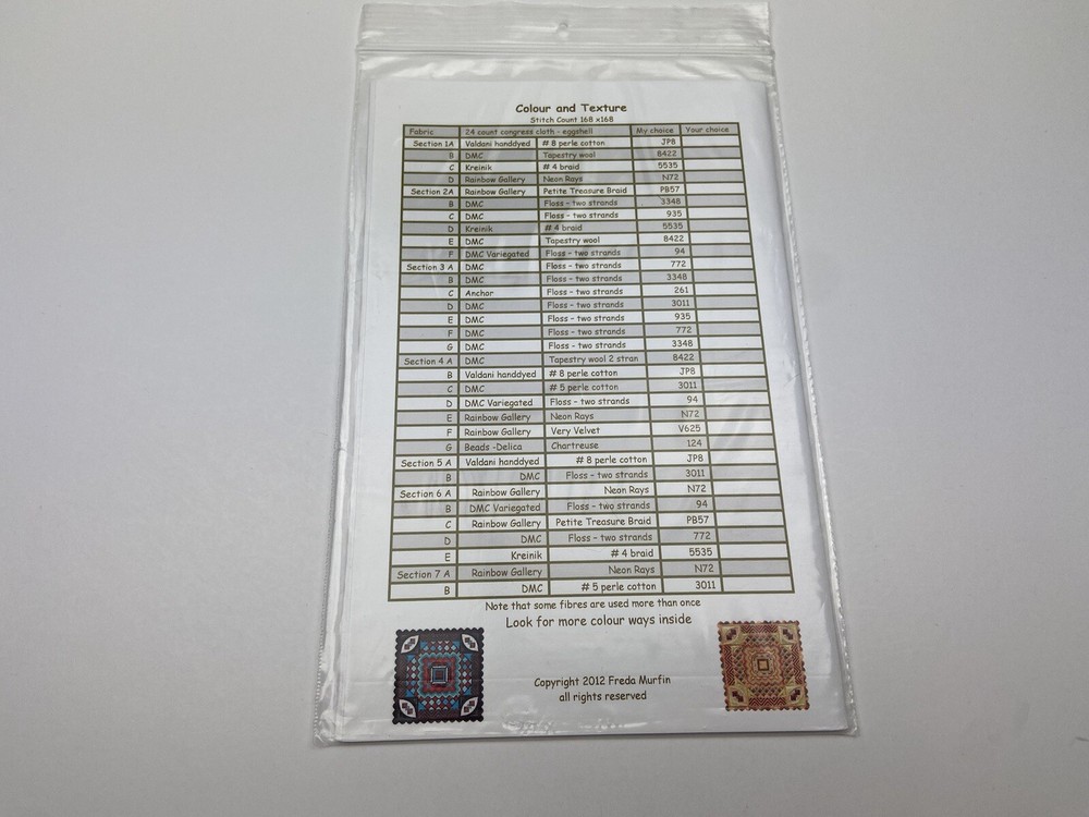 Freda’s Fancy Colour And Texture Needlepoint Pattern 7P
