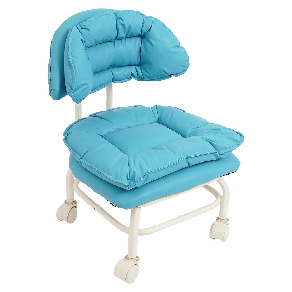 Rolling Stool with Back Rest, Heavy Duty Rolling Stool, Blue Roller Chair