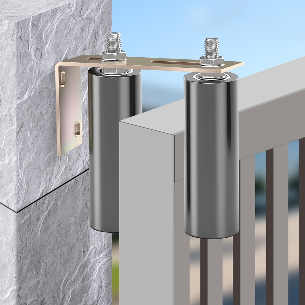 6" Slide Gate Guide Roller with L-Bracket, Adjustable Width 2.4", UHMW Nylon ...