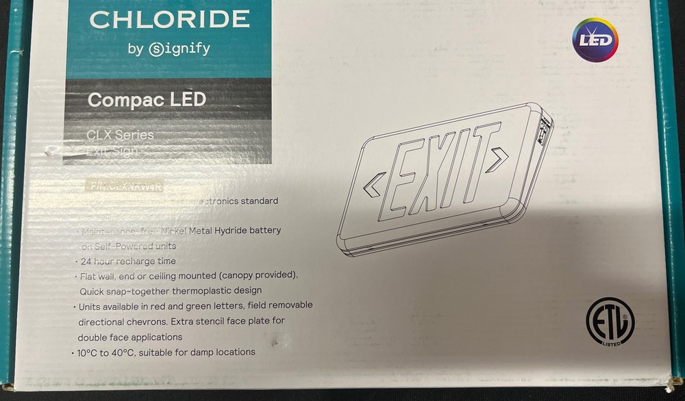 Philips Chloride, CLX Series LED Exit Sign, Model: CLXNRW