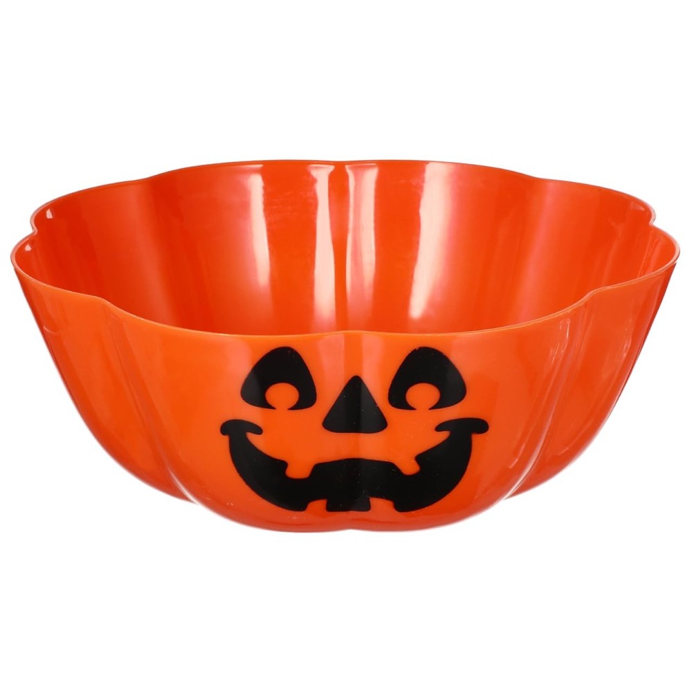 UPKOCH Halloween Pumpkin Candy Bowl, Large Orange Snack Dish, Multi-Function Fru