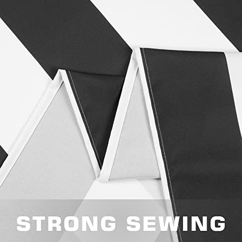 and White Striped Tablecloth for Rectangle 84" x 60" (Rectangular) Black