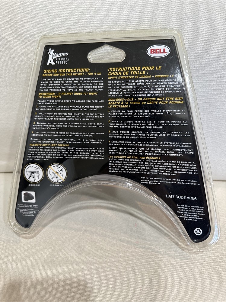 Bell X-Games Size Small Medium Backlash Sport Helmet Replacement Padding Inserts