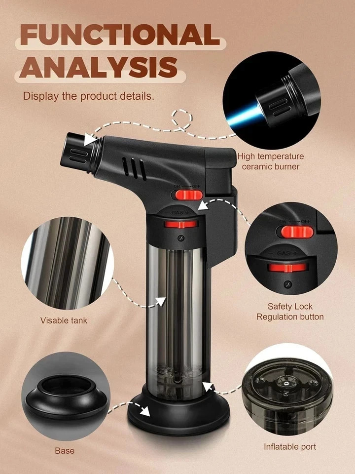 4 Pack Eagle Jet Torch Gun Lighter Adjustable Flame Windproof Butane Refillable