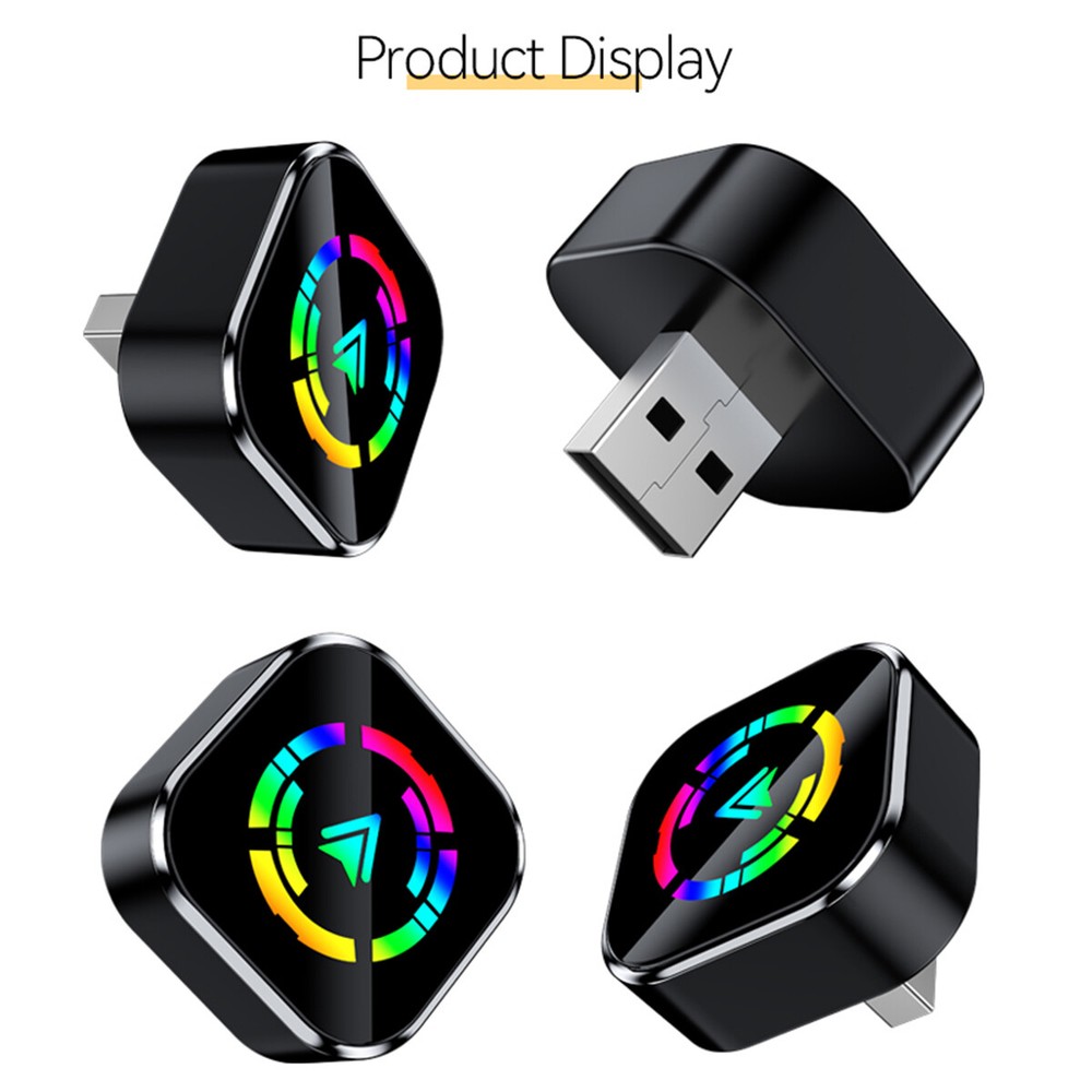 2in1 Wired to Wireless CarPlay Adapter Android Auto Adapter Wi-Fi Plug & Play #
