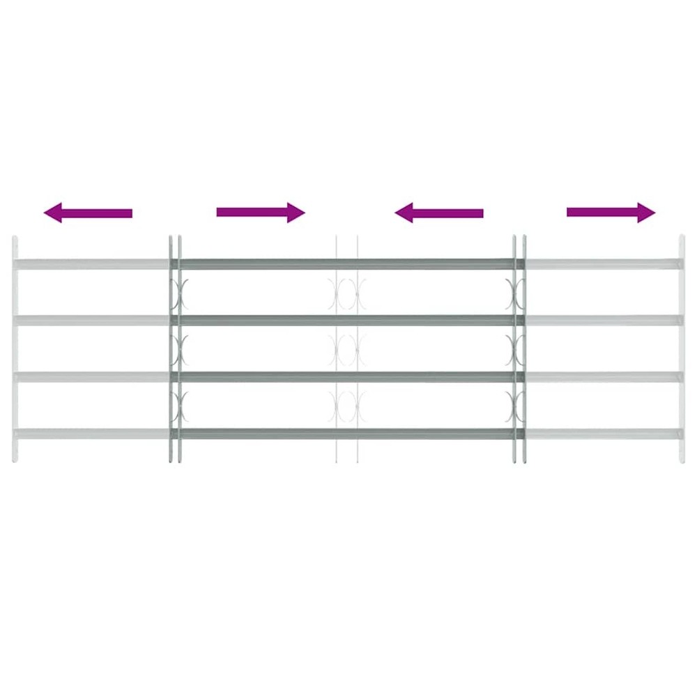 Window Security Bars Extendable Window Guard Grill Galvanized Steel vidaXL