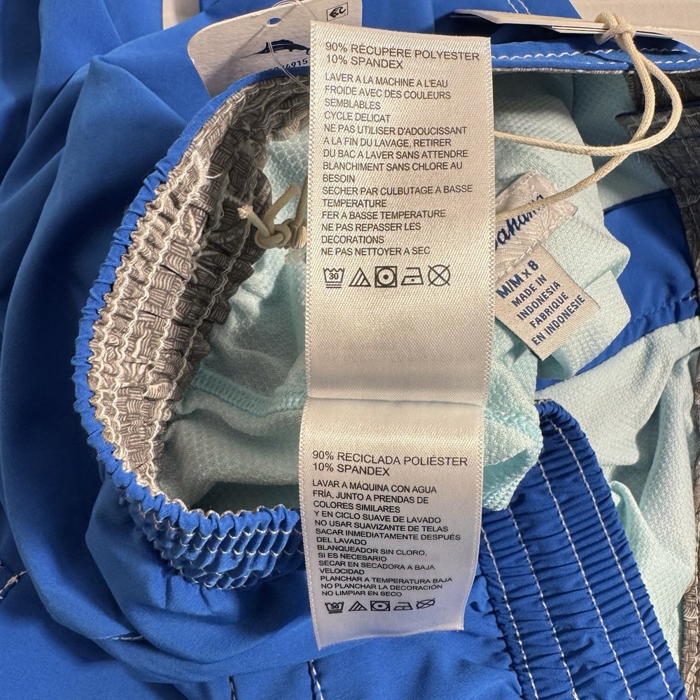 Tommy Bahama Men's Medium Large & XL Swim Trunks Solid Blue