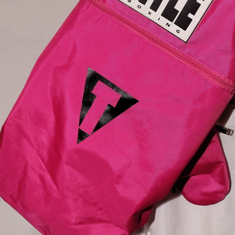 Title Boxing Pink Black Backpack With Logo Patch Zipper Pulls