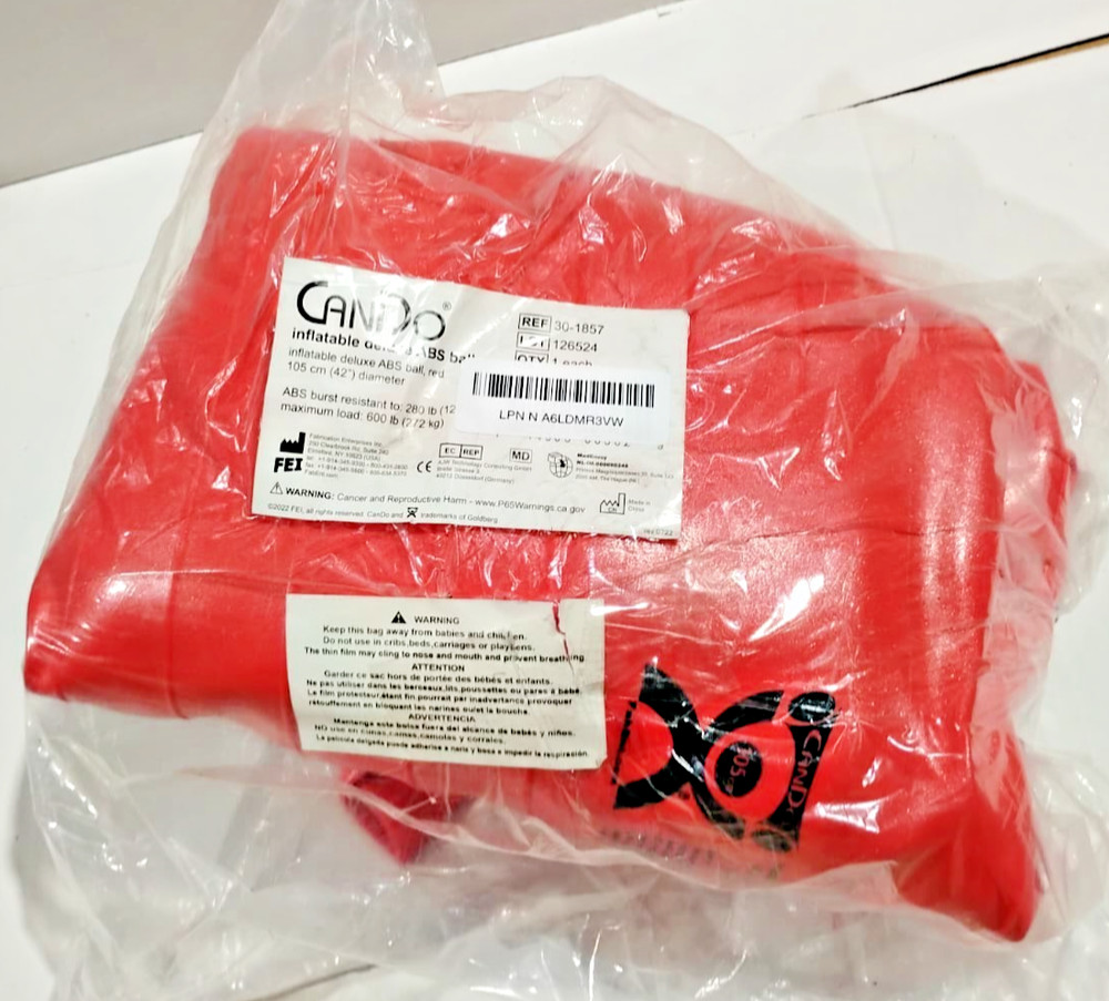 Inflatable Exercise Ball Red 42",Durable Extra Thick Non-Slip Stability Ball