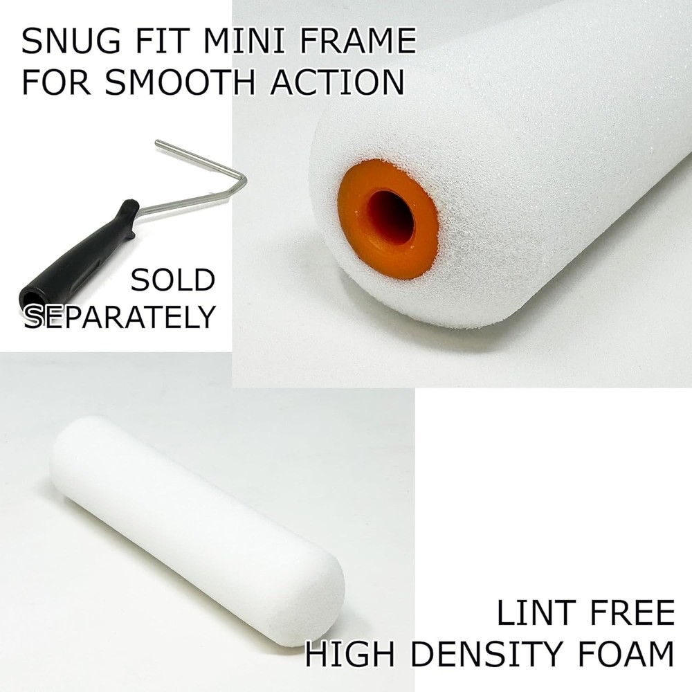 High-Density Foam Paint Rollers - 24 Pack of 6