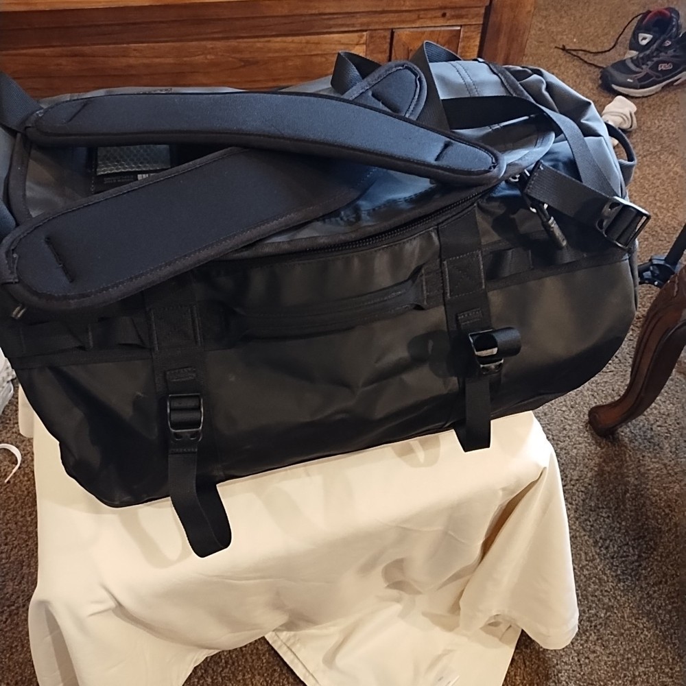 The North Face Black Base Camp Duffle Bag Size S "Never Stop Exploring"