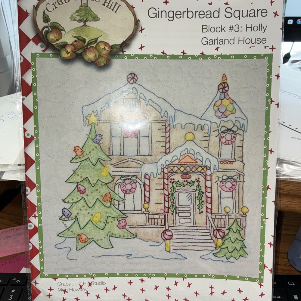 Gingerbread Square Stitching patterns -7 CAH Patterns Pre~owned As Is