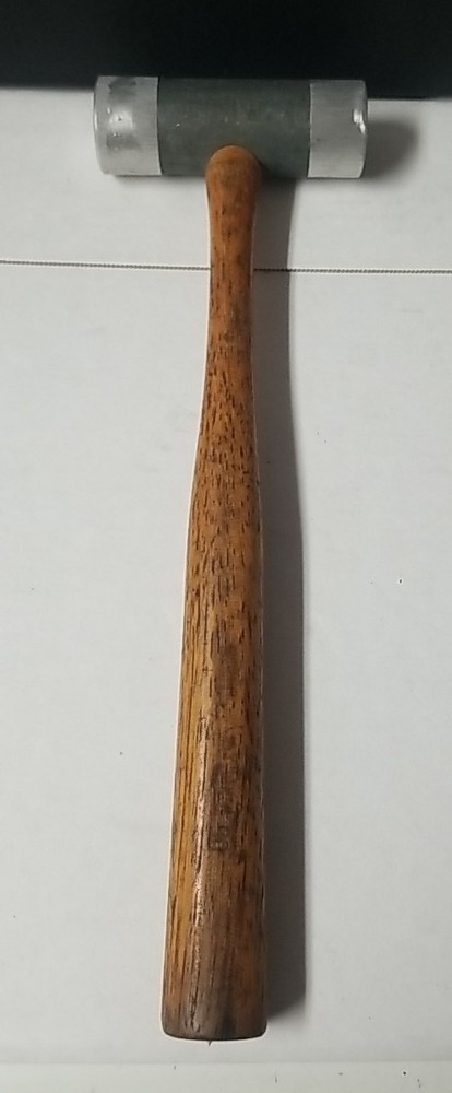 Vintage Hickory Handle Dead Blow Hammer With Replaceable Aluminum Faces