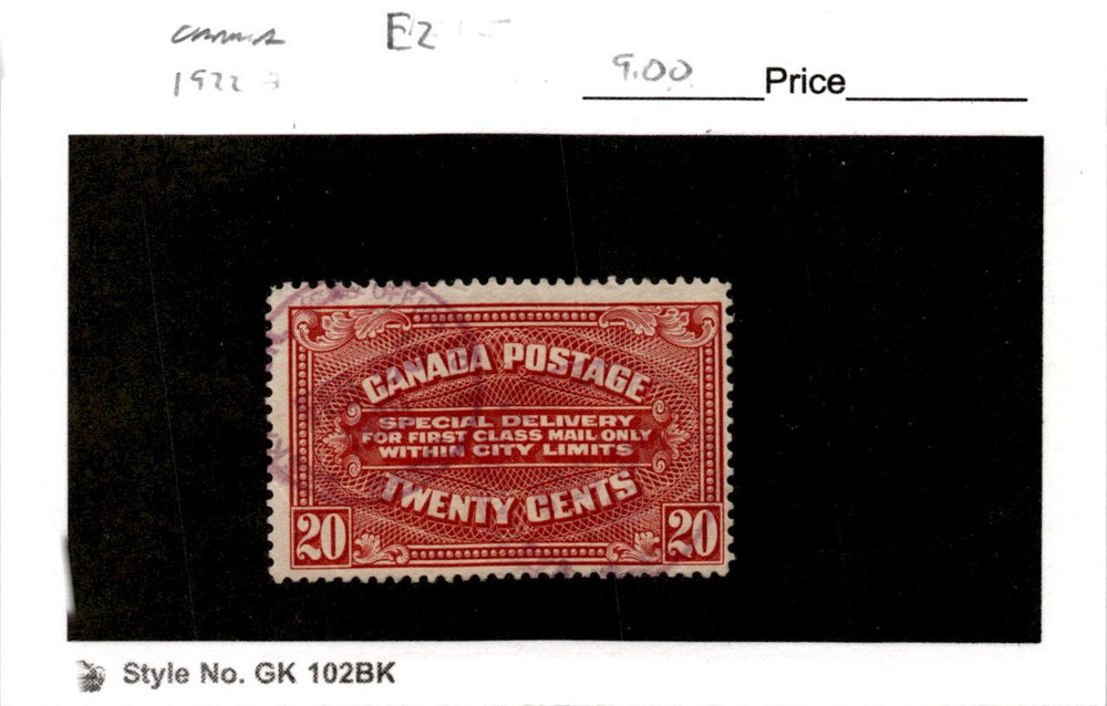 Canada, Postage Stamp, #E2 Used, 1922 Special Delivery (AC)