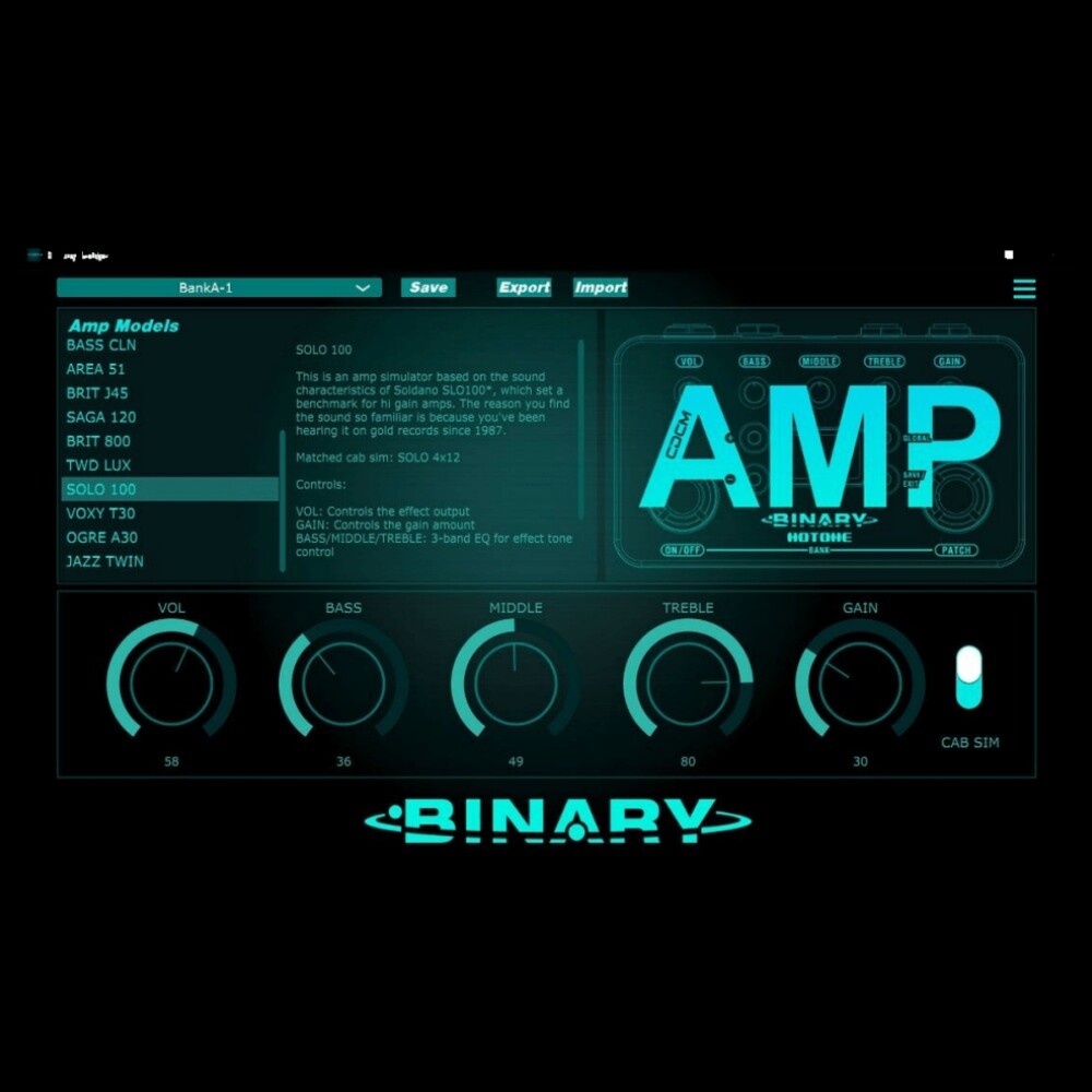 HOTONE BINARY AMP CDMC Simulator Guitar USB FX Pedal